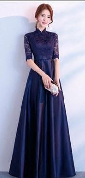 Spring New Long Sleeves Bridesmaid Evening Dress