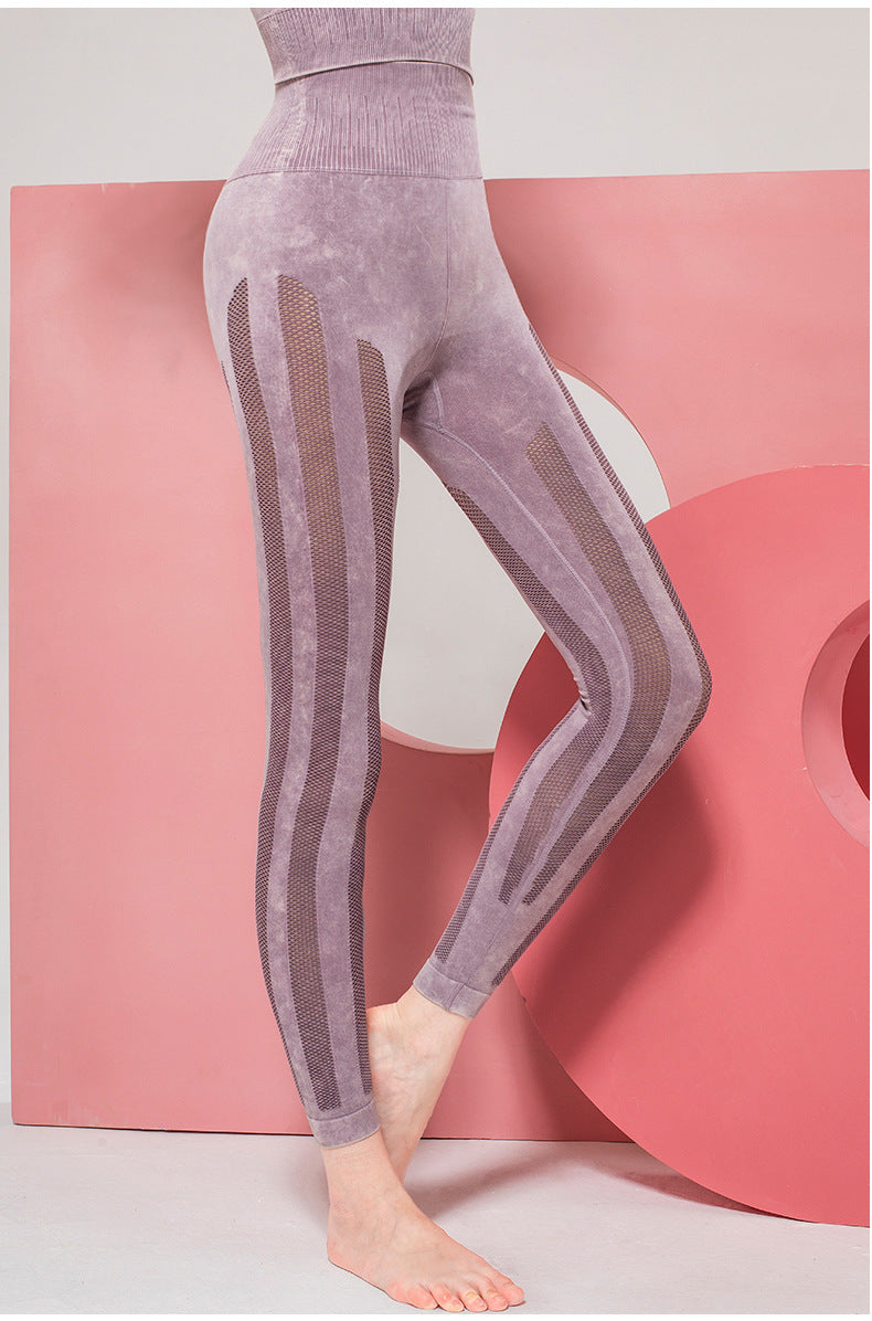 Solid Color Seamless Wash Yoga Pants Women's Sports Tights