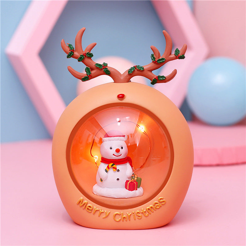 Christmas star lights small night Lights Decorations scene layout luminous decorations Santa Claus gifts Snowman gifts