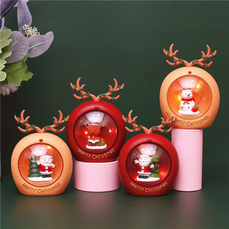 Christmas star lights small night Lights Decorations scene layout luminous decorations Santa Claus gifts Snowman gifts