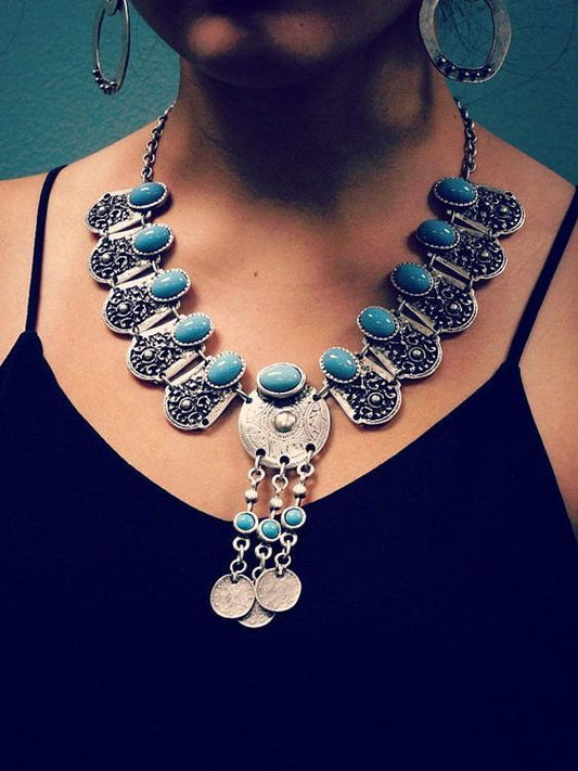 Retro Coin Tassel Accessories Necklace