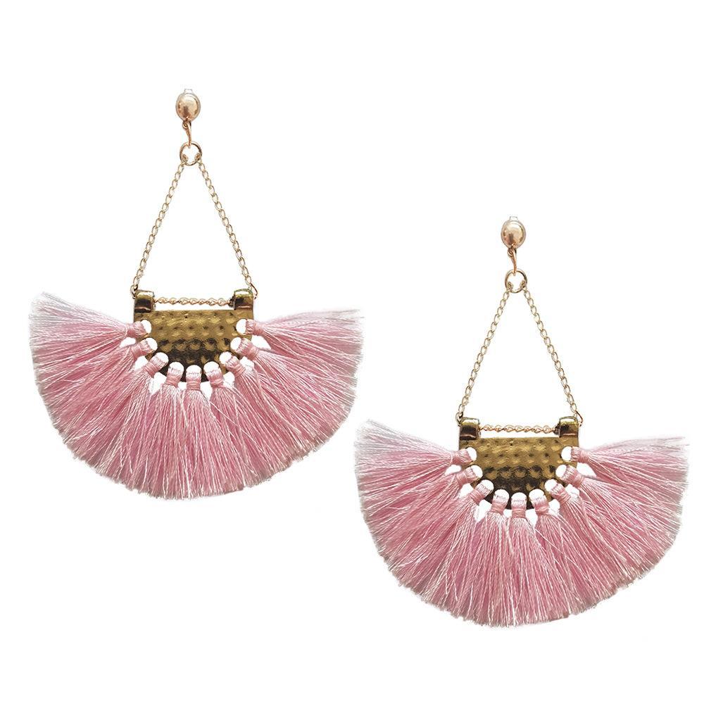 Bohemia charming fan pattern handmade earrings fashion Party