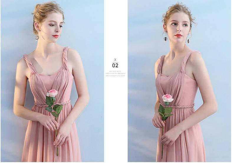 Pink Lace Bridesmaid Dress Graduation Party Evening Dress  Maxi Dress