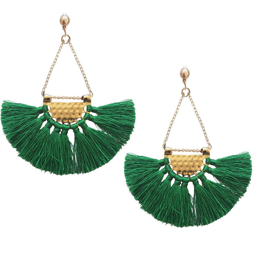 Bohemia charming fan pattern handmade earrings fashion Party