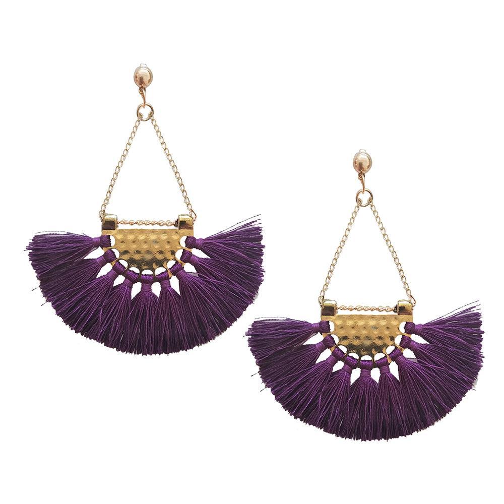 Bohemia charming fan pattern handmade earrings fashion Party