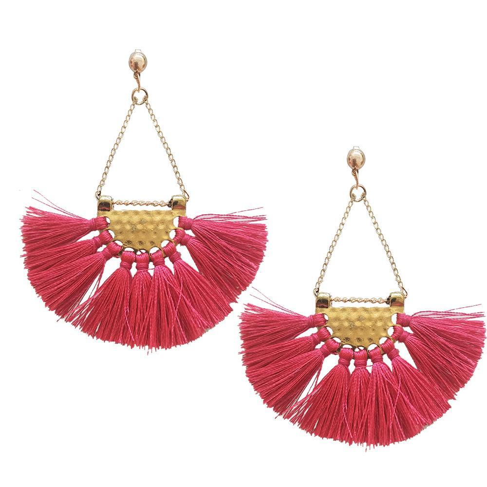 Bohemia charming fan pattern handmade earrings fashion Party