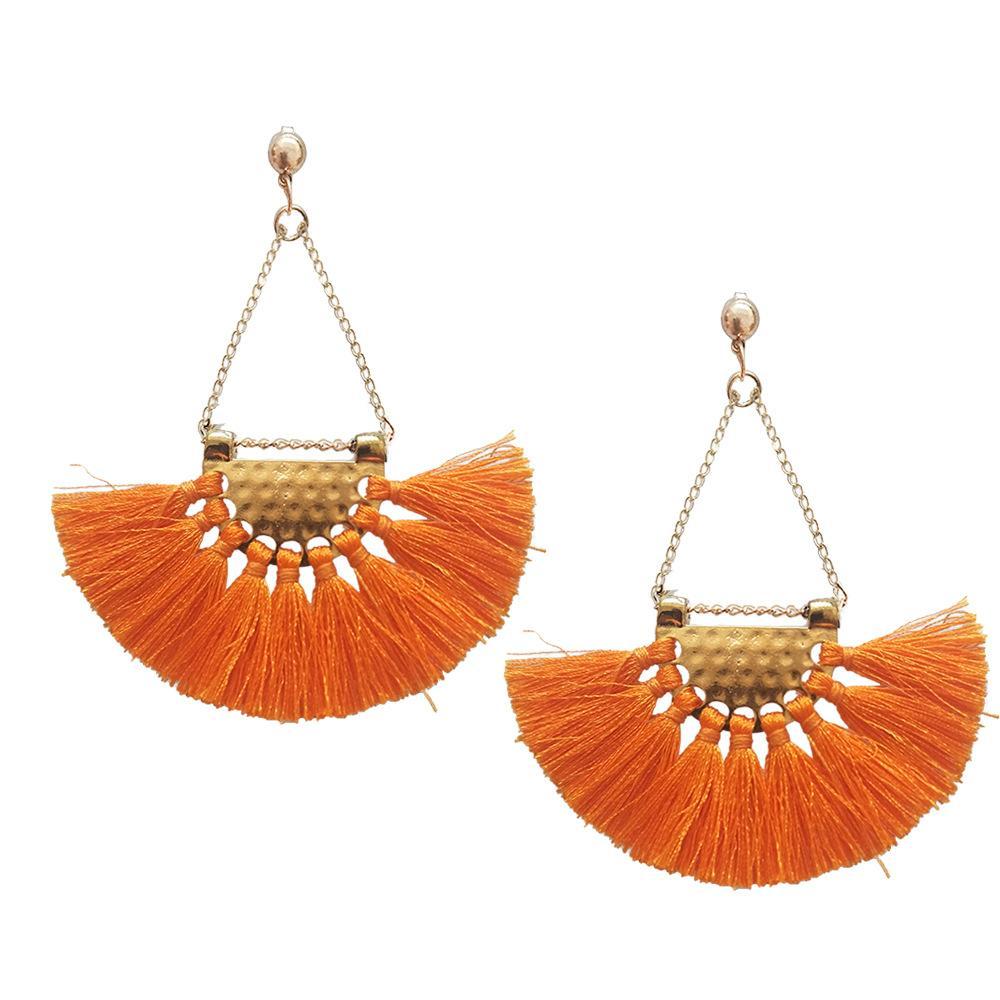 Bohemia charming fan pattern handmade earrings fashion Party