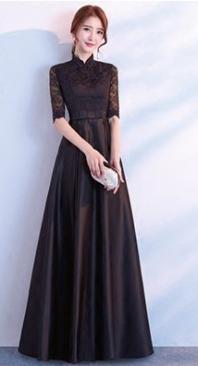 Spring New Long Sleeves Bridesmaid Evening Dress