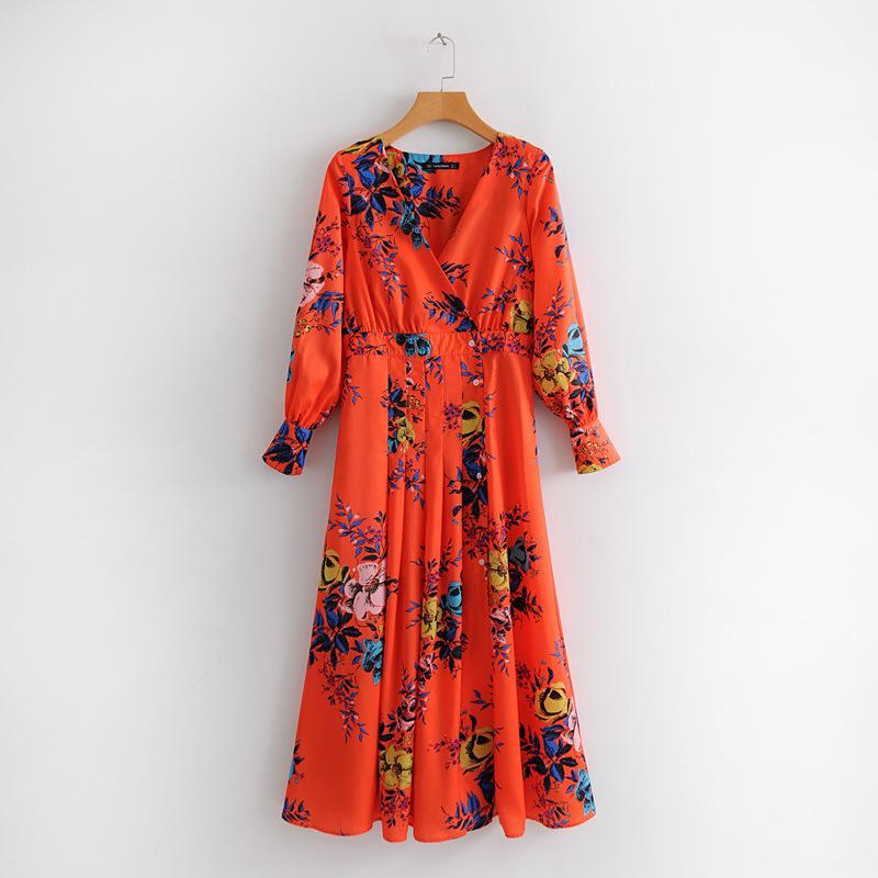 Bohemian Holiday V-neck Floral Sexy Split Dress