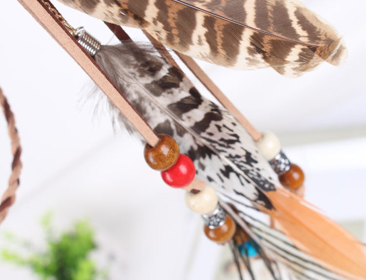 Bohemian Gypsy Handmade Peacock Feathers Beads Headwear Accessories