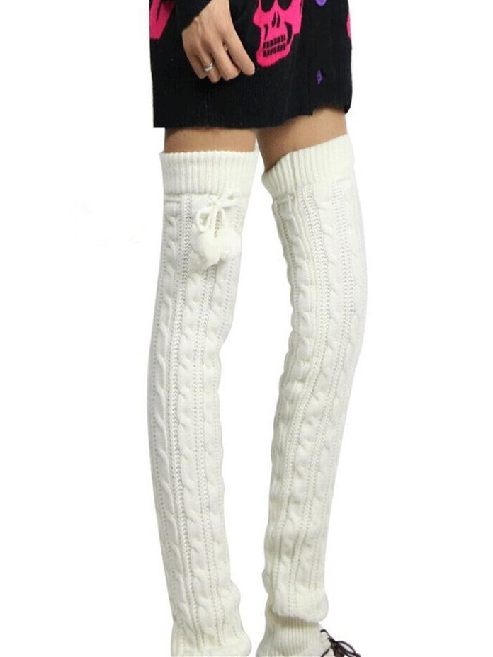 Knitting Solid Color Over Knee-high Stocking