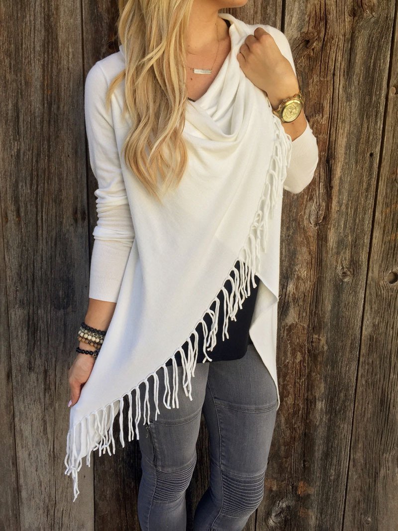 Classic Tassel Slash Sweater Top