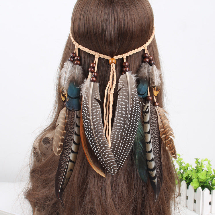 Boho Peacock Feathers Headwear Accessories