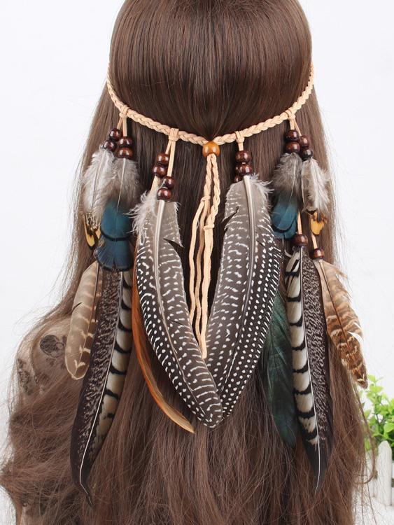 Boho Peacock Feathers Headwear Accessories