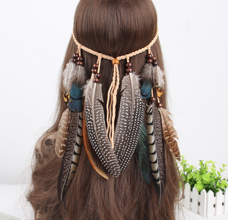 Boho Peacock Feathers Headwear Accessories