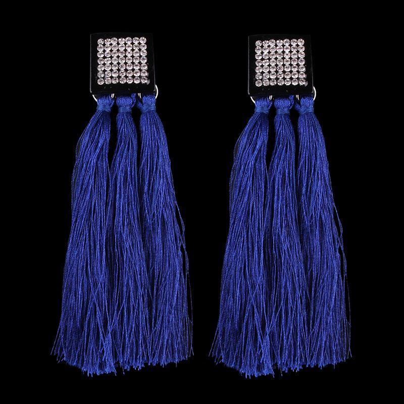 Bohemia tassel pendant studs earrings for women ethnic long pendant post earrings chunky earrings fashion jewelry