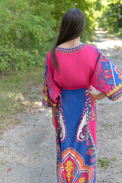 Boho Exotic Thailand Floral Printed Maxi Dress