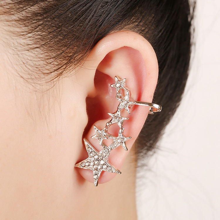 Gothic Rock Punk Style Crystal Shiny Ear Cuff Left Ear Fashion Jewelry Ear Clip