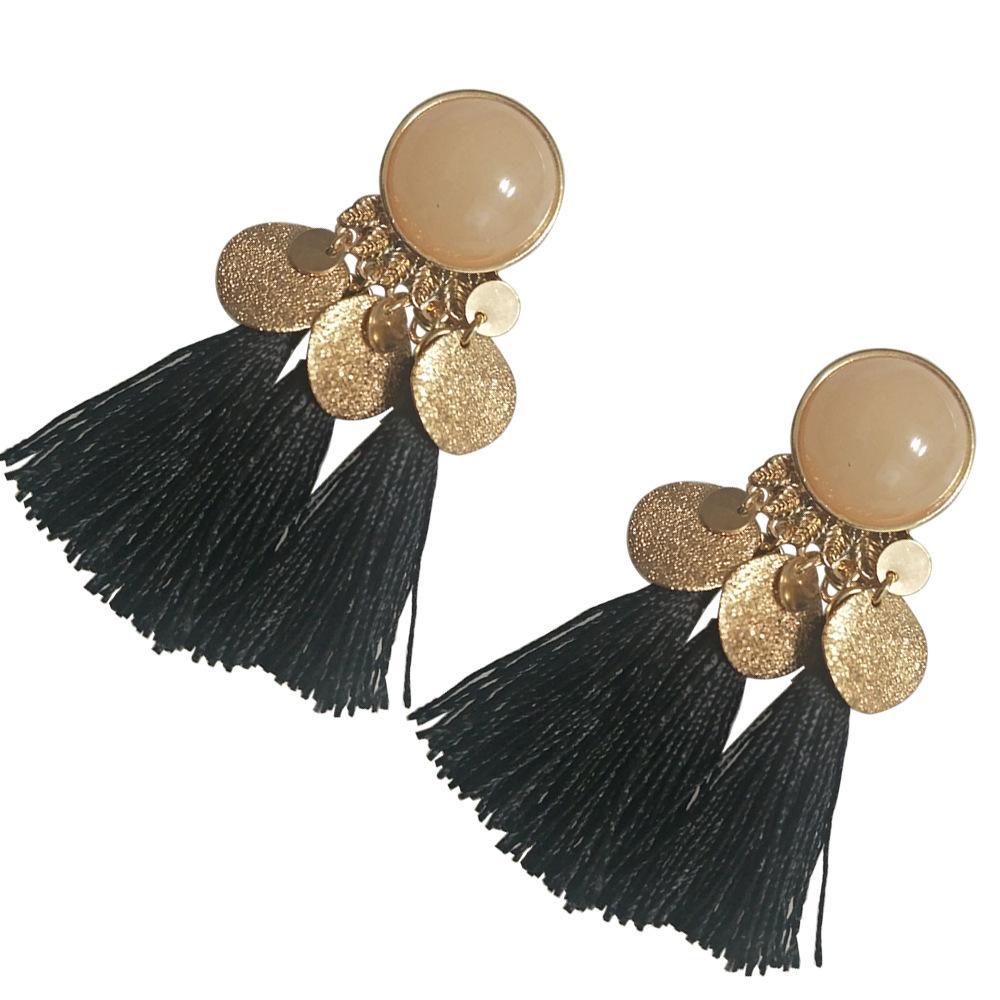 Geometric tassel earrings ethnic exaggerated retro wild tassel earrings