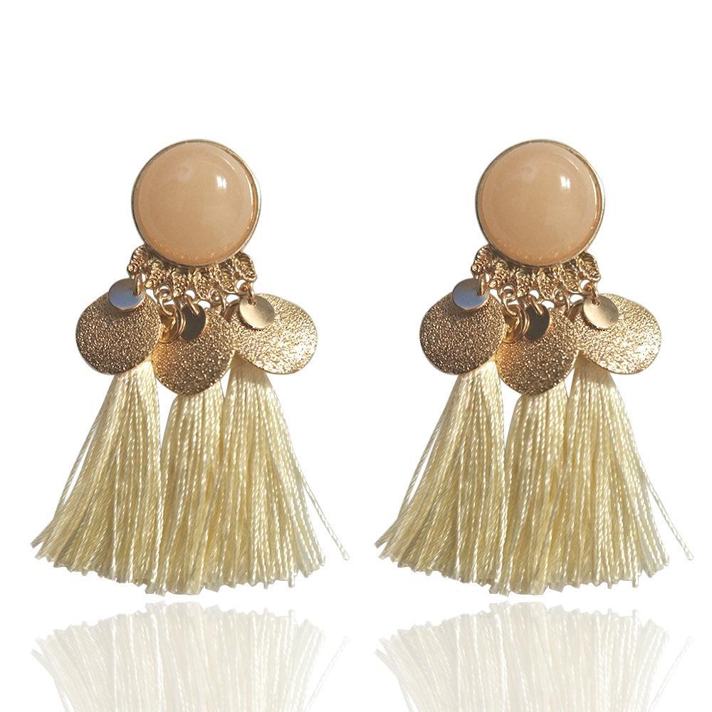 Geometric tassel earrings ethnic exaggerated retro wild tassel earrings