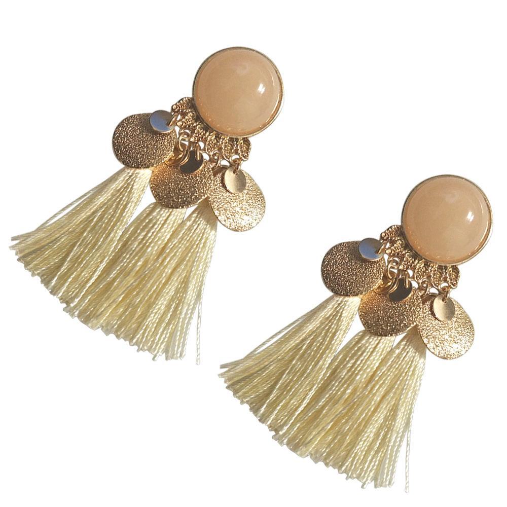 Geometric tassel earrings ethnic exaggerated retro wild tassel earrings