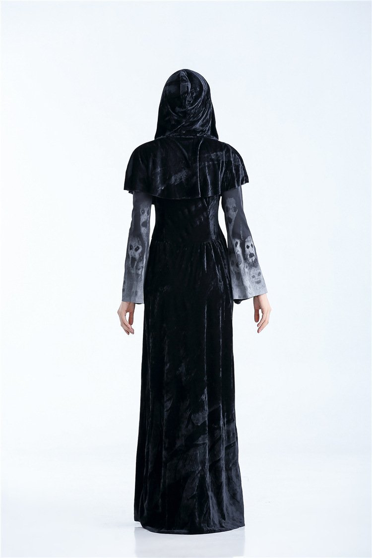 Black Witch Cosplay Halloween Maxi Dress