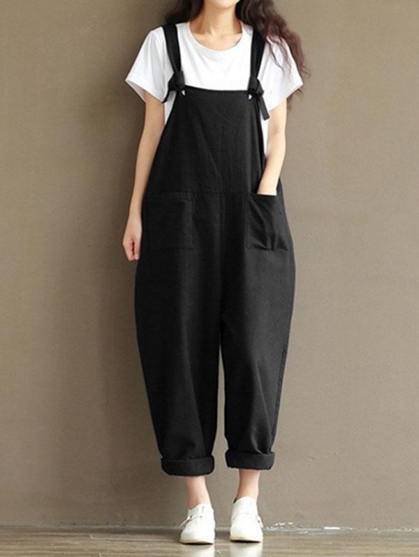 Loose Comfortable Pocket Jumpsuits