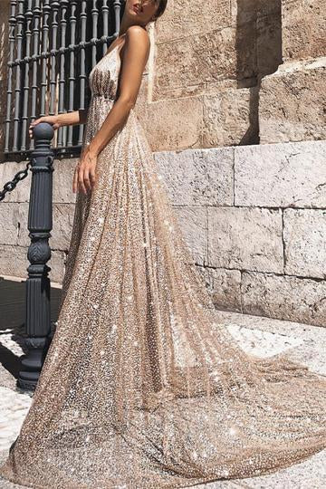 Elegant Sleeveless Backless Evening Maxi Dress