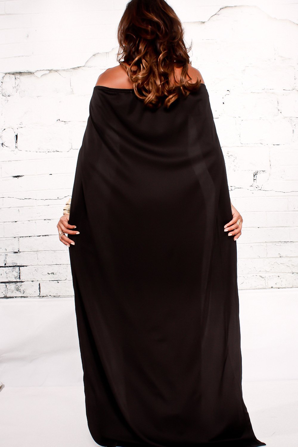 Black Off Shoulder Summer Evening Party Dress