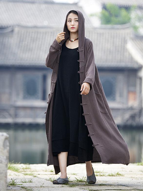 Solid Color Long Sleeve Hoodie Outwear Cardigan