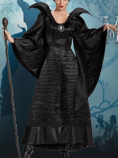 Sleeping Curse Dark Witch Devil Queen Costume Halloween Dress