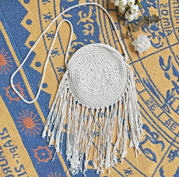 Hand-woven Mandala Holiday Hippie Cotton Tassel Shoulder Bag