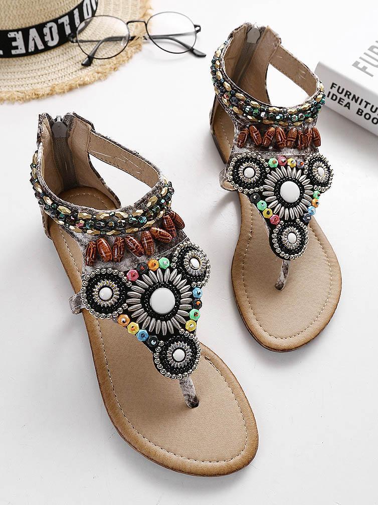 2018 Vintage Bohemia Beach Flat Sandals