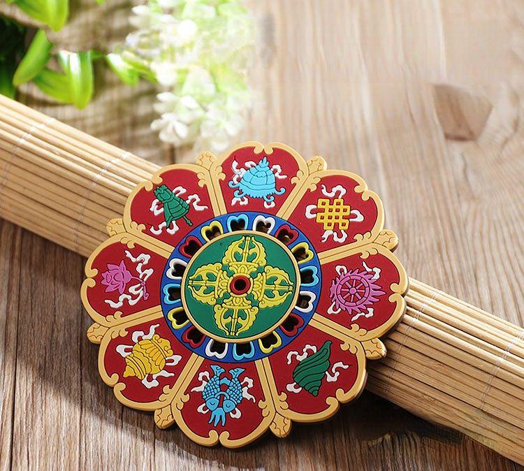 Tibetan Tea Ceremony Home Decoration Ornaments Eight Auspicious Lotus Flower Cup Mats Dining Table Anti Scald Mats