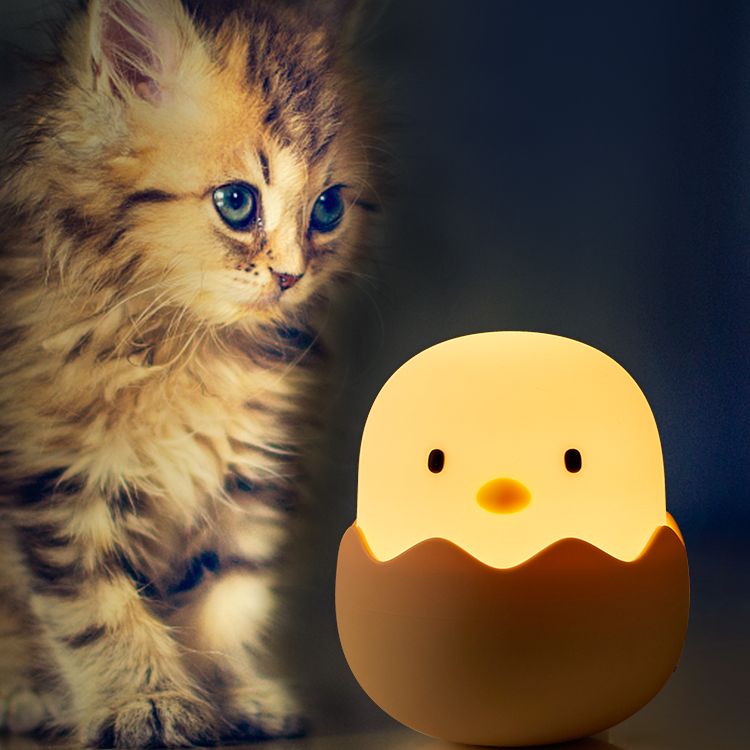 Led Children Night Light For Kids Soft Silicone USB Rechargeable Bedroom Decor Gift Animal Chick Touch Night Lamp