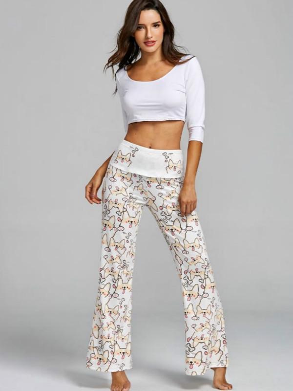 Cats Bones Printed Casual Yoga Pants