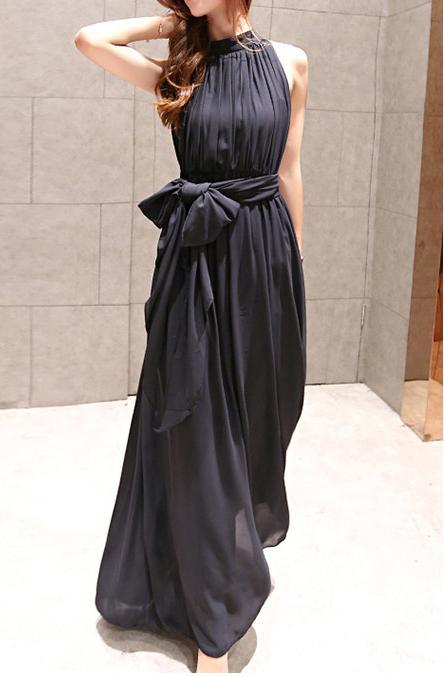 Summer Chiffon Sleeveless Bohemia Maxi Dress