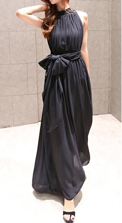 Summer Chiffon Sleeveless Bohemia Maxi Dress