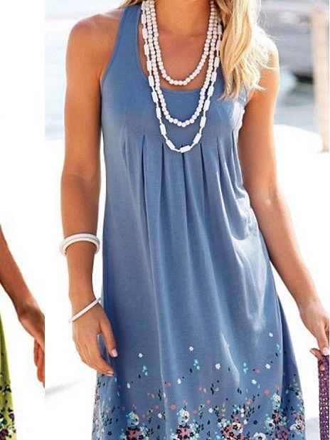 Fashion Printed Vest Dress