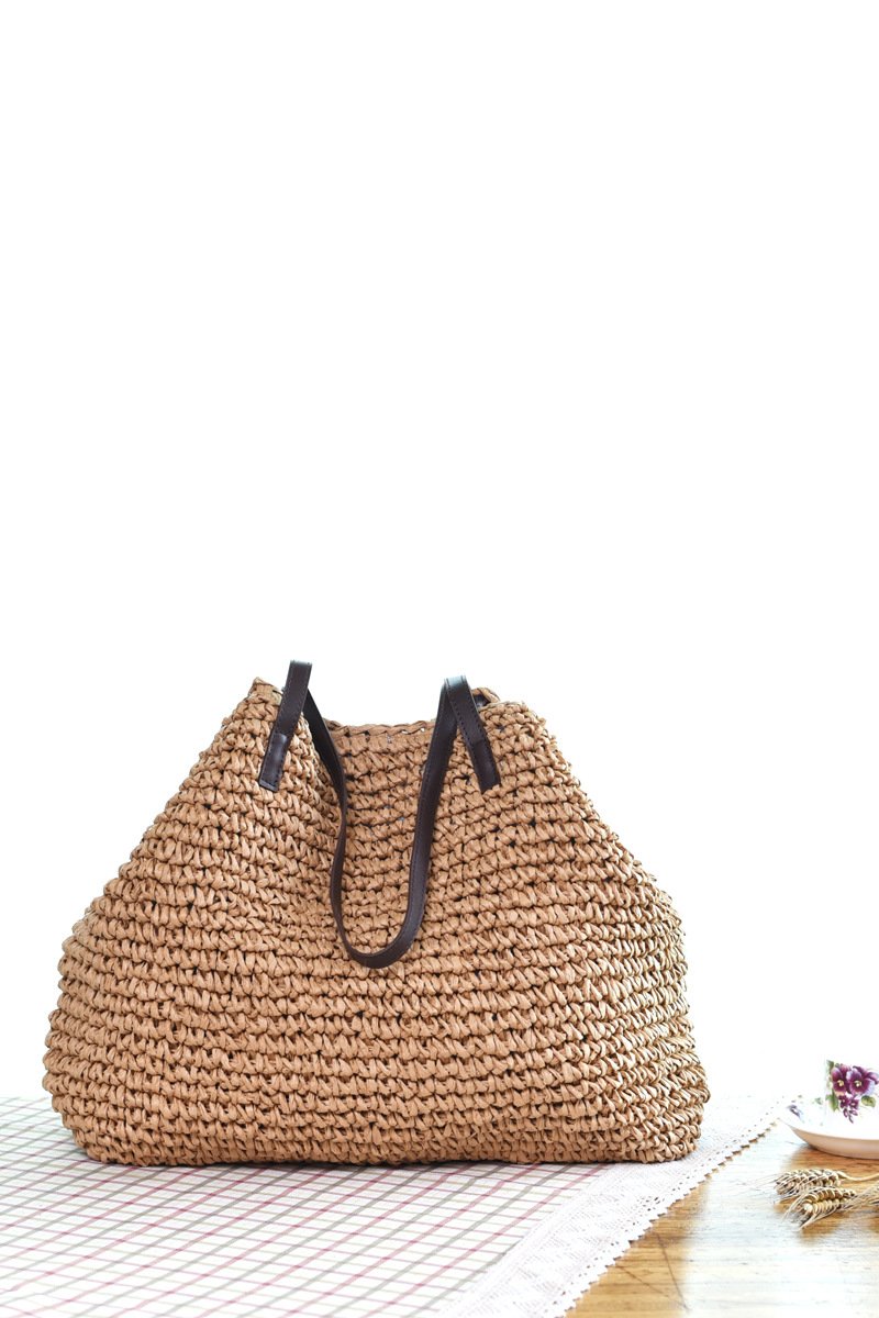 Straw Bag Beach Bag Grass Bag Simple Crochet Bag Rattan