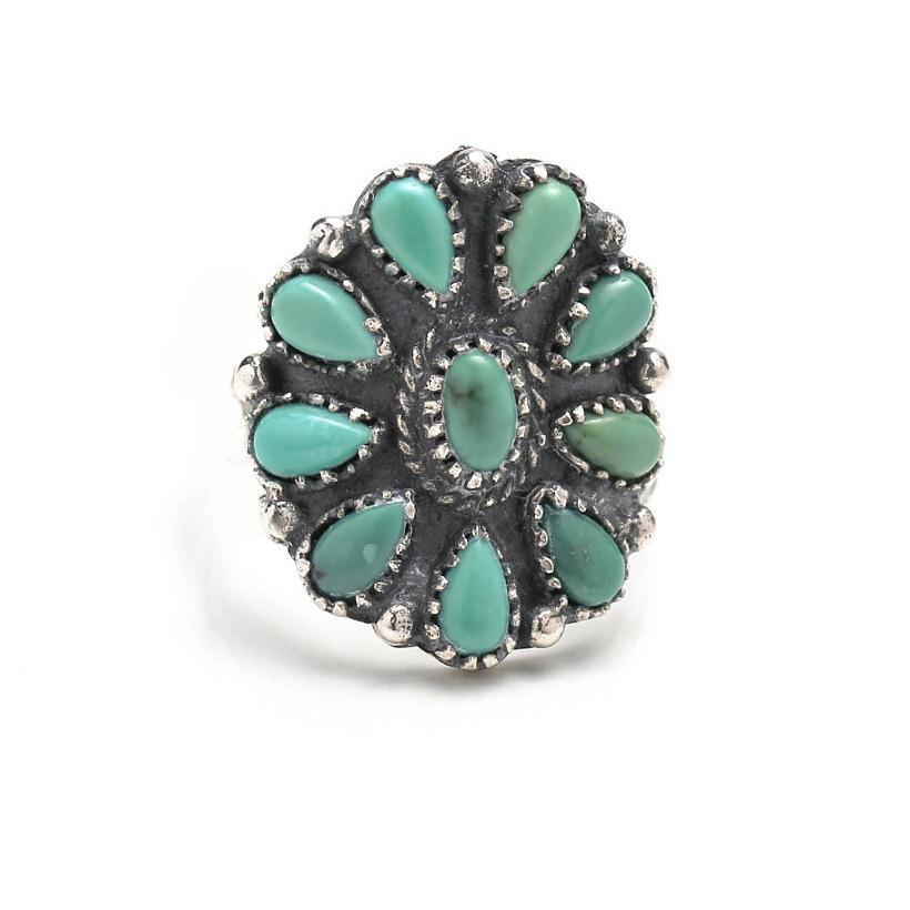 Gypsy Bohemian Wide Edition Retro Carved Truffle Cactus Sun Moon Geometry Ring