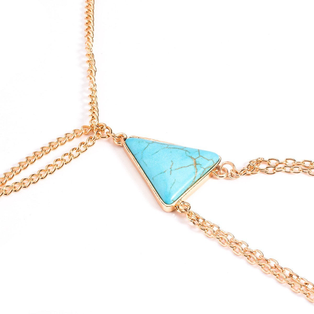 Wild Personality Geometric Turquoise Multi-Layer Leg Chain