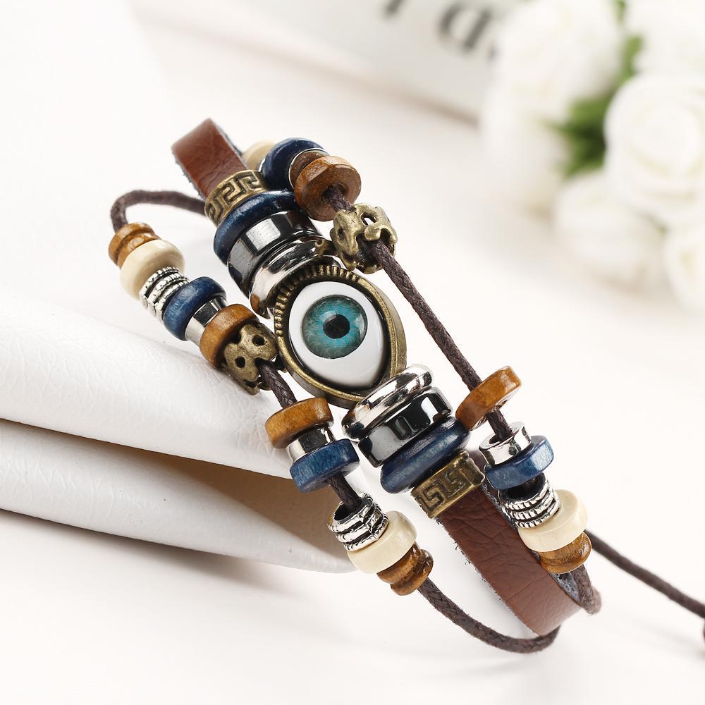 Retro Multilayer Leather Beaded Boho Bracelet Bangle Wristband