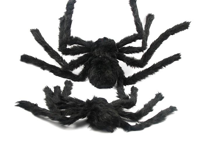 Black Plush Spider Halloween Decoration Tricky Toy