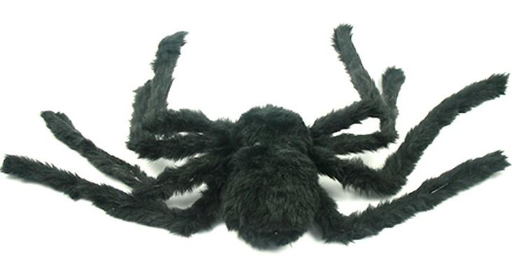 Black Plush Spider Halloween Decoration Tricky Toy