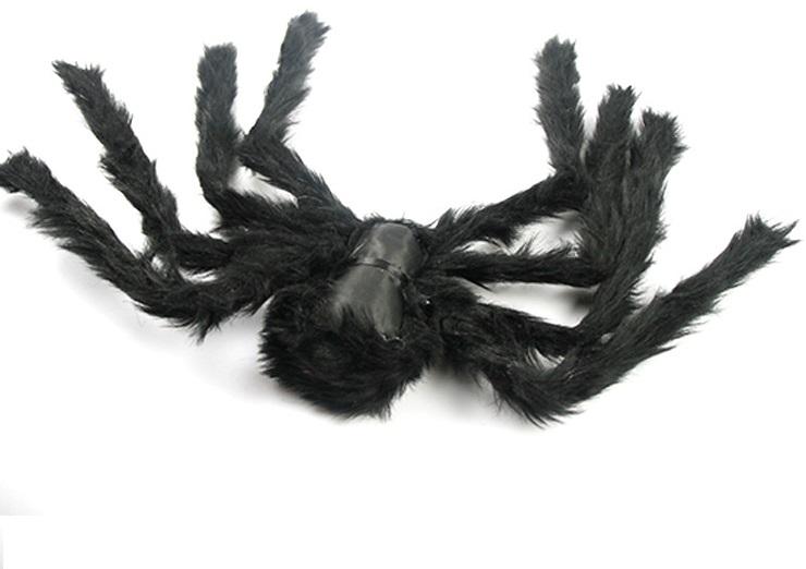 Black Plush Spider Halloween Decoration Tricky Toy