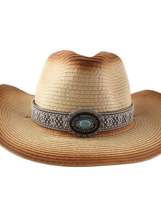 Fashion New Belt Buckle Sun-proof Sunshade Curled Big Brim Straw Hat