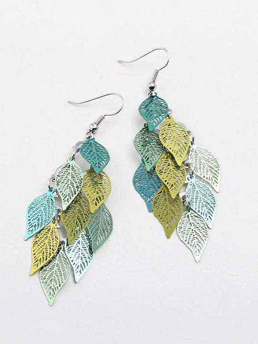 Seven Color Xiao Jiu Leaves Fashion Earrings Earrings