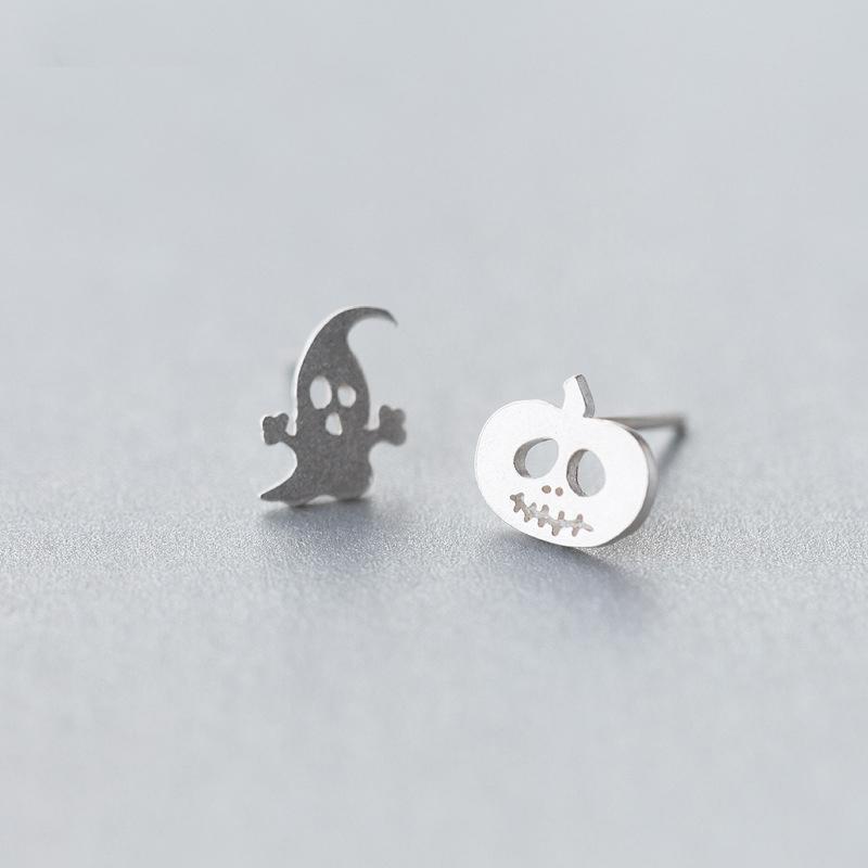 Halloween Ghost and Pumpkin Stud Earrings