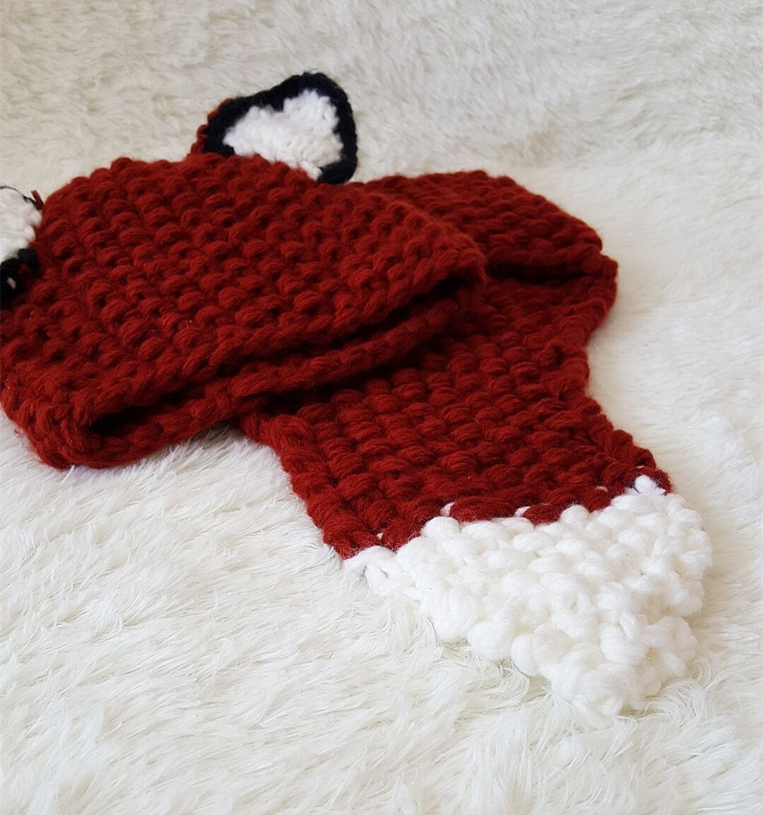 Autumn And Winter Cartoon Children Knit Hat Fox Bib Hat Suit